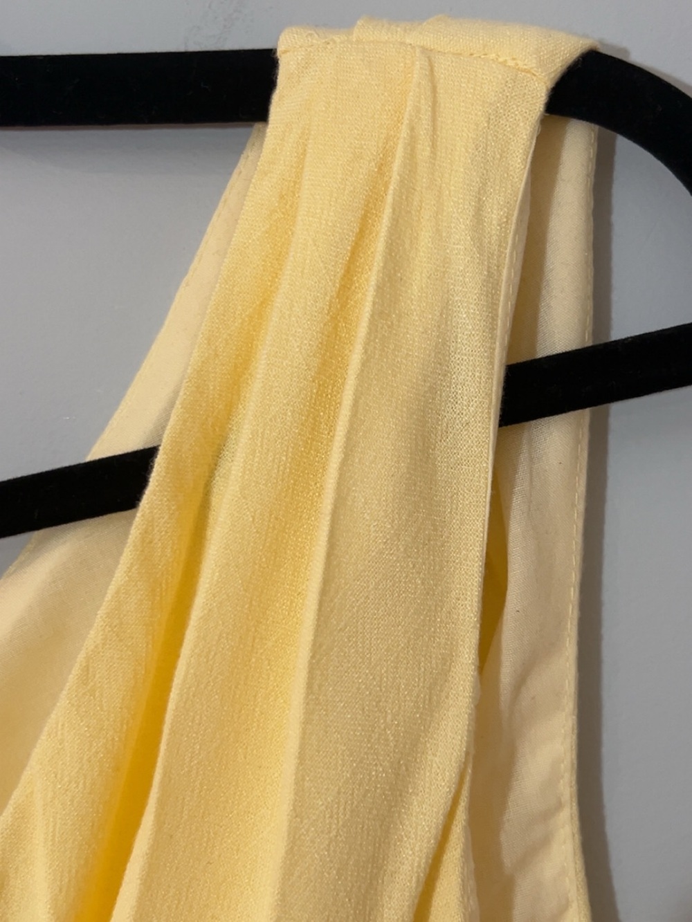 Peppermayo Size 12 Butter Yellow One Shoulder Linen/Cotton Blend Top - Picture 4 of 9